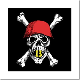 Skull | Skull # 13 | Number 13 | Motorcycling | Motorcycle club Posters and Art